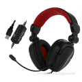 wholesale LED light USB computer stereo headphones 7.1 Surround Sound Stereo PC foldable Gaming Headset with detachable mic